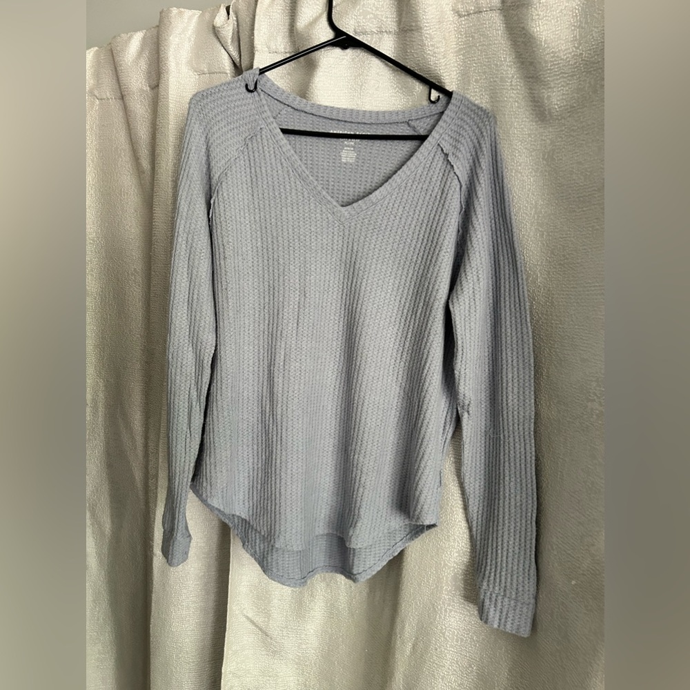 american eagle grayish purple plush sweater